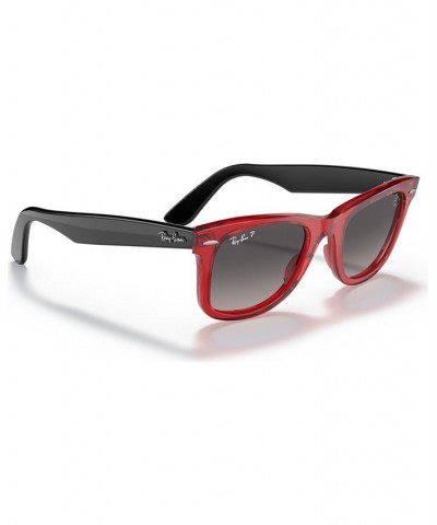 Disney Unisex Polarized Sunglasses RB2140 Wayfarer Mickey J22 50 Transparent Red $34.84 Unisex