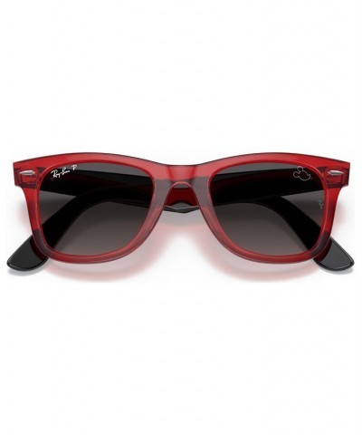 Disney Unisex Polarized Sunglasses RB2140 Wayfarer Mickey J22 50 Transparent Red $34.84 Unisex