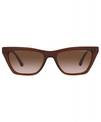 Women's Sunglasses EA4169 54 Transparent Brown $31.45 Womens