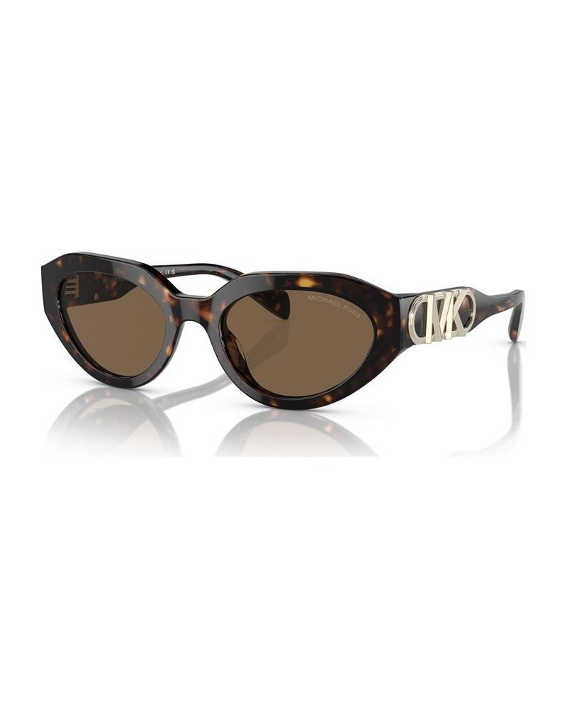 Women's Empire Oval Sunglasses MK219253-X 53 Optic White $23.85 Womens