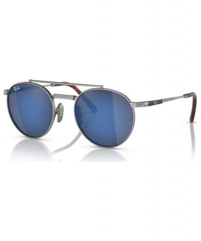 Unisex Sunglasses Round Ii Titanium 50 Silver-Tone $80.56 Unisex