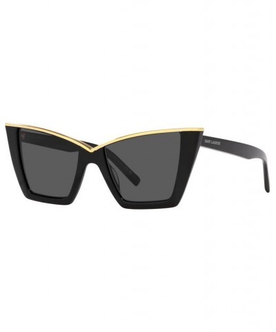 Women's SL 570 Sunglasses YS00043554-X 54 Black/Gold-Tone $133.00 Womens