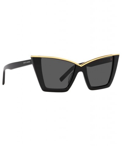 Women's SL 570 Sunglasses YS00043554-X 54 Black/Gold-Tone $133.00 Womens