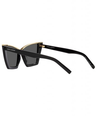 Women's SL 570 Sunglasses YS00043554-X 54 Black/Gold-Tone $133.00 Womens