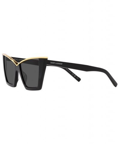 Women's SL 570 Sunglasses YS00043554-X 54 Black/Gold-Tone $133.00 Womens