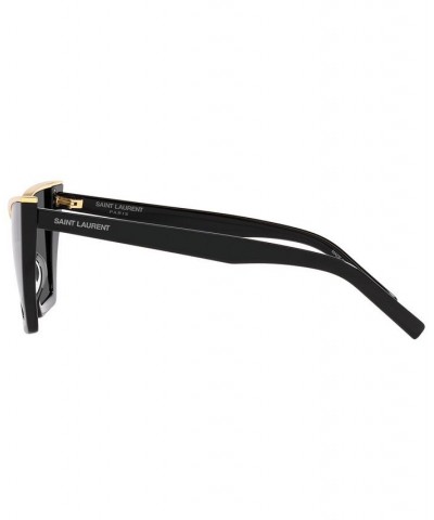 Women's SL 570 Sunglasses YS00043554-X 54 Black/Gold-Tone $133.00 Womens