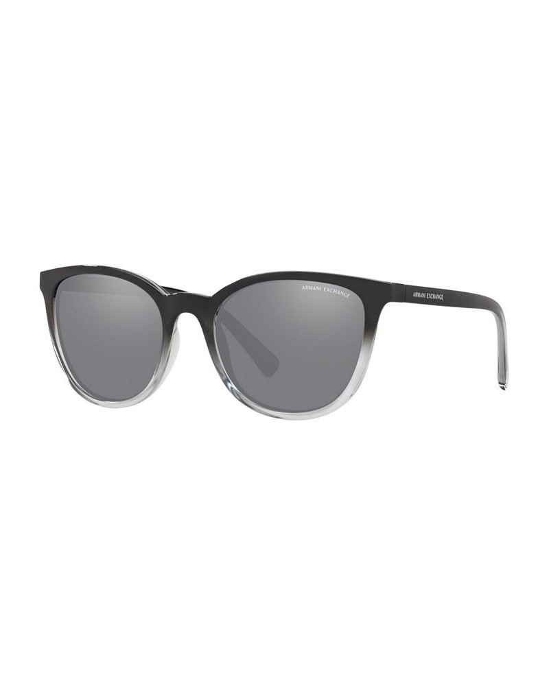 Women's Low Bridge Fit Sunglasses AX4077SF 56 Black $7.92 Womens
