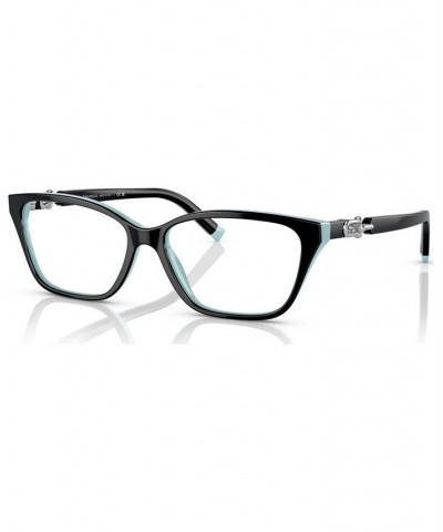 Women's Rectangle Eyeglasses TF222955-O Black On Tiffany Blue $43.16 Womens