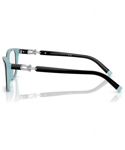 Women's Rectangle Eyeglasses TF222955-O Black On Tiffany Blue $43.16 Womens