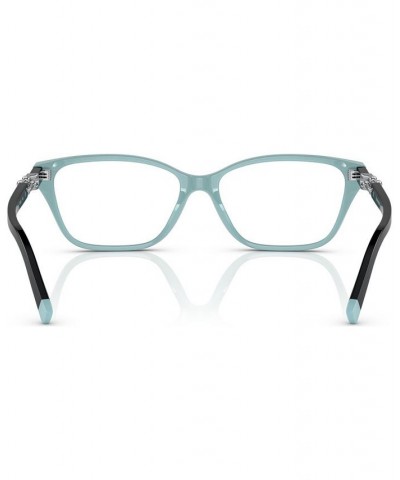 Women's Rectangle Eyeglasses TF222955-O Black On Tiffany Blue $43.16 Womens