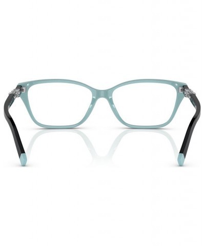 Women's Rectangle Eyeglasses TF222955-O Black On Tiffany Blue $43.16 Womens