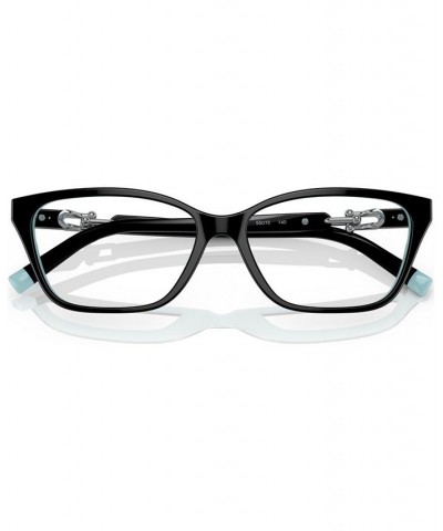 Women's Rectangle Eyeglasses TF222955-O Black On Tiffany Blue $43.16 Womens