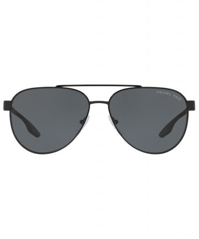 Men's Polarized Sunglasses PS 54TS 58 BLACK / POLAR GREY $61.74 Mens