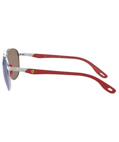Men's Polarized Sunglasses RB3659M Scuderia Ferrari Collection 57 SILVER/GREY MIR BLUE POLAR $72.50 Mens