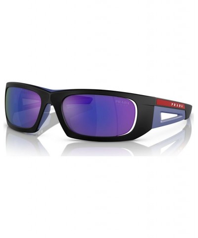 Men's Sunglasses PS 02YS59-Z Matte Black/Blue $45.87 Mens