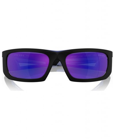 Men's Sunglasses PS 02YS59-Z Matte Black/Blue $45.87 Mens