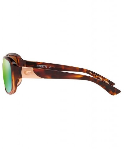 Women's Polarized Sunglasses GANNET 58 TORT/GRN MIR P $25.56 Womens